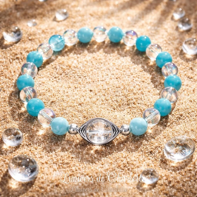 Bracelet "Amazonite du Pérou" - Perle 6 mm - REF11