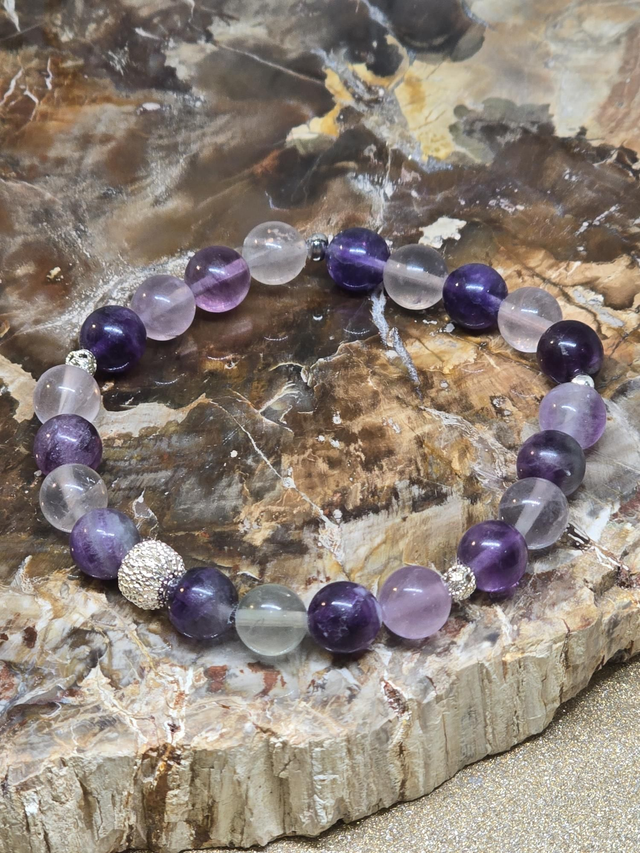 Bracelet Fluorite violette 0,8 cm