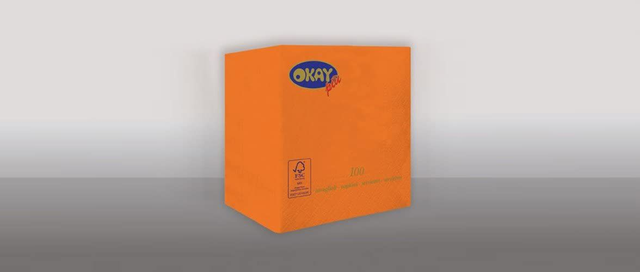 Tovagliolo di carta colorato cm. 25x25 doppio velo Arancione