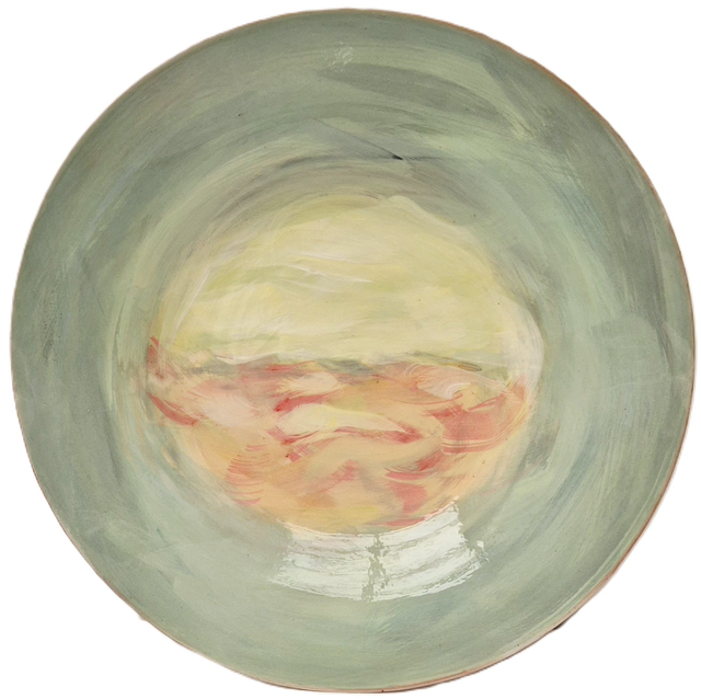 SH16 Red Yellow Green Charger by Sally Hamer, 40cm diameter Ceramic