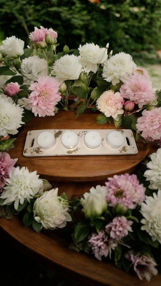 Bougeoir 4 bougies décoration artisanal