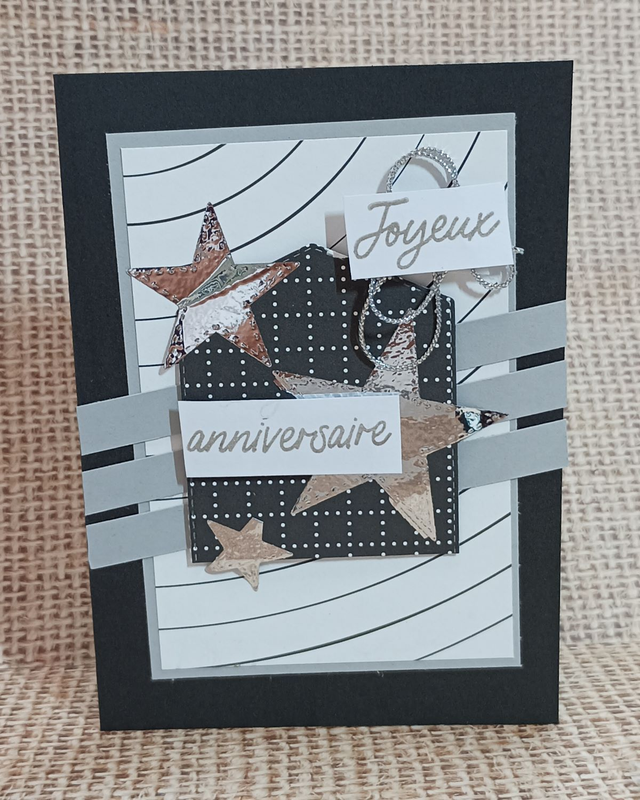  Anniversaire Homme.Noir et argent
