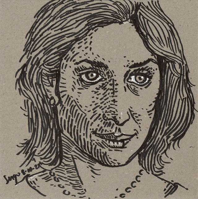 Dibujo: Retrato de Carrie-Anne Moss (Memento)