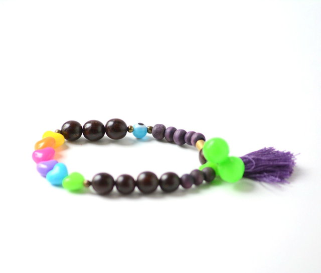 Bracelet éco-responsable - PERLES RECYCLÉES - Multicolore - Pièce Unique