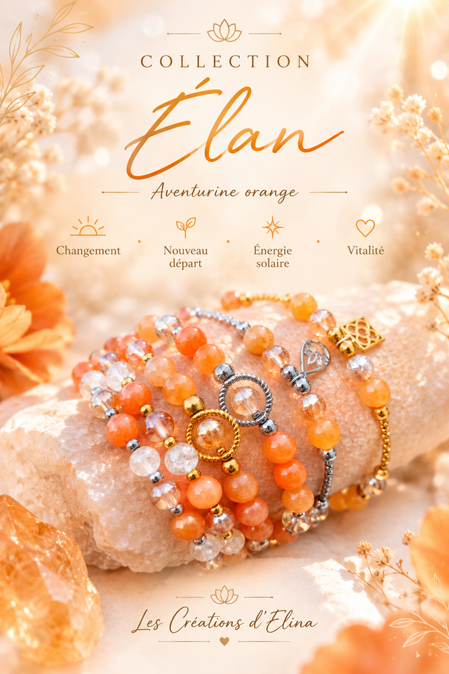 A Bracelet "Élan" Aventurine orange