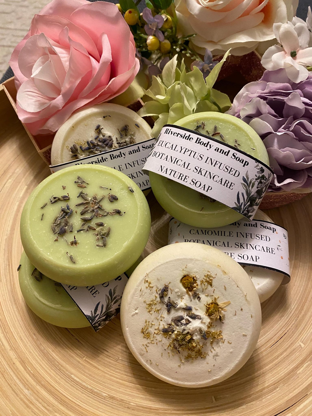 Botanical Soap Infused with Eucalyptus or Camomile