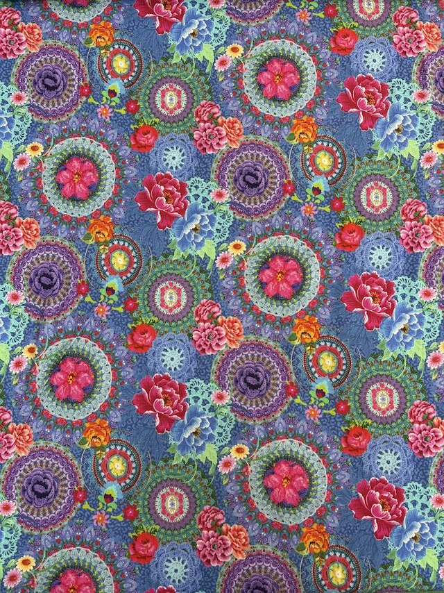 Blue Crochet Cotton Jersey