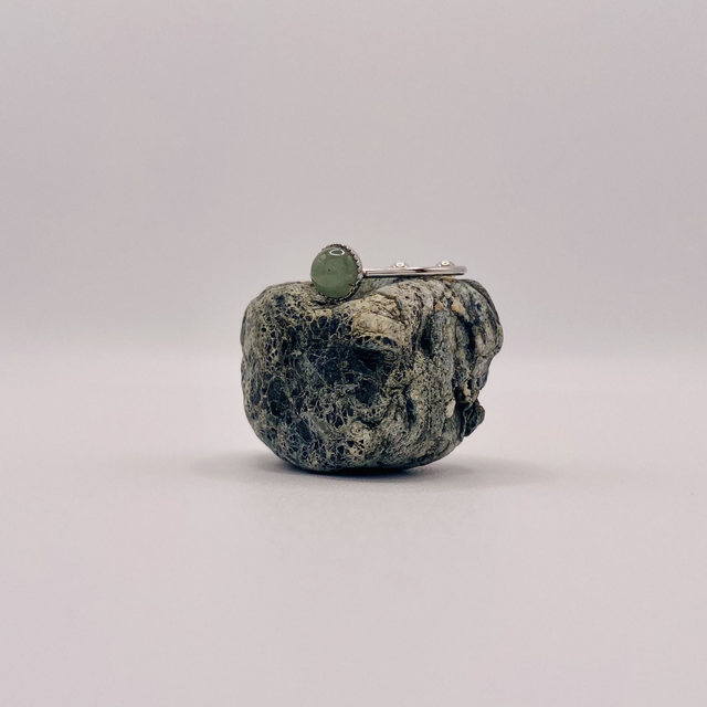 Bague Thelma argentée - aventurine