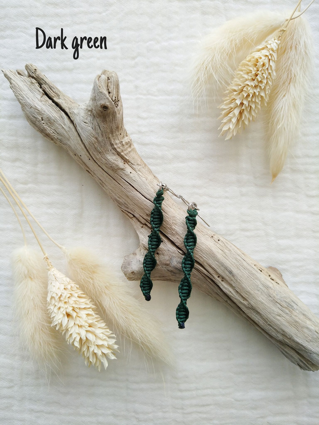 Boucles d'oreilles "IVY" - Argenté (teintes de Vert)