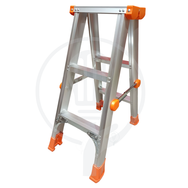 escalera plegable, escalera de aluminio, escalera de 3 peldaños