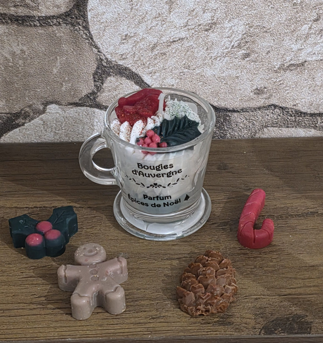 Bougie Artisanale Épices de Noël n°47 - 55g - Création Unique