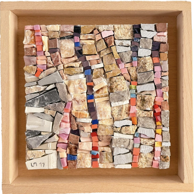 Tableau VIBRATION, mosaïque de marbre et émaux de verre