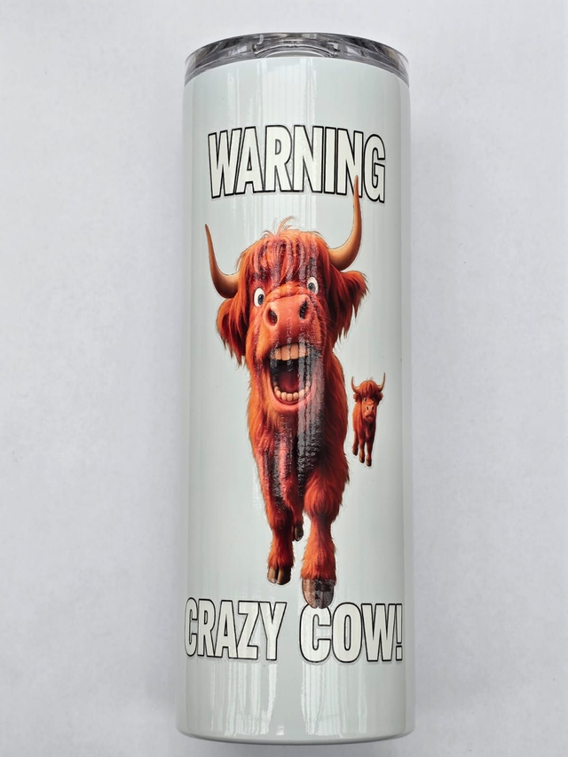 WARNING CRAZY COW - 625ML TUMBLER - SASSY SIPS