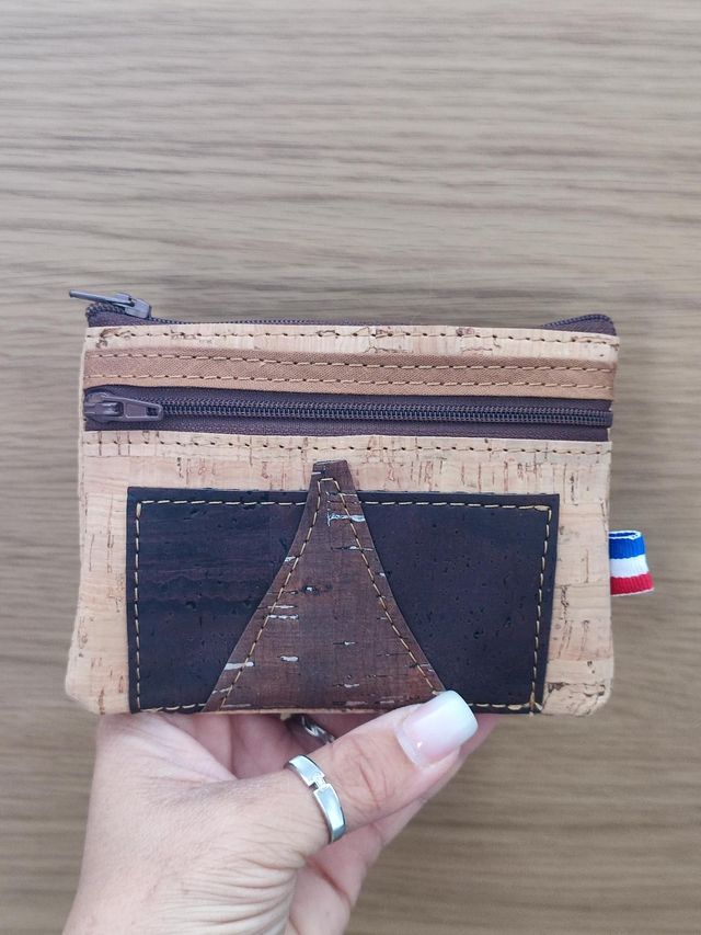 Porte monnaie deux poches marron #2