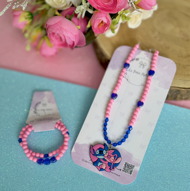 Ensemble collier + 2 bracelets Lilo & Stitch 