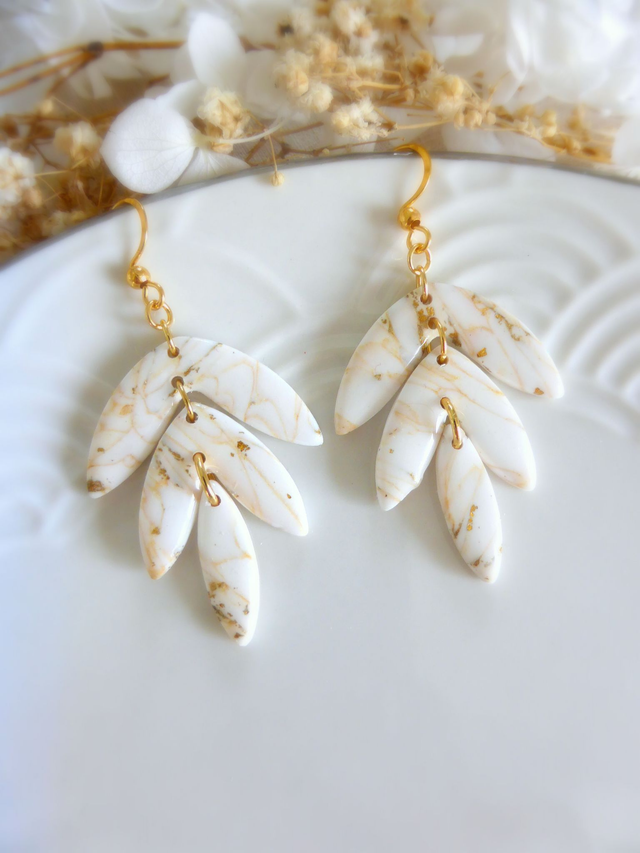 Boucles d'oreilles 3 pièces - Crème d'or