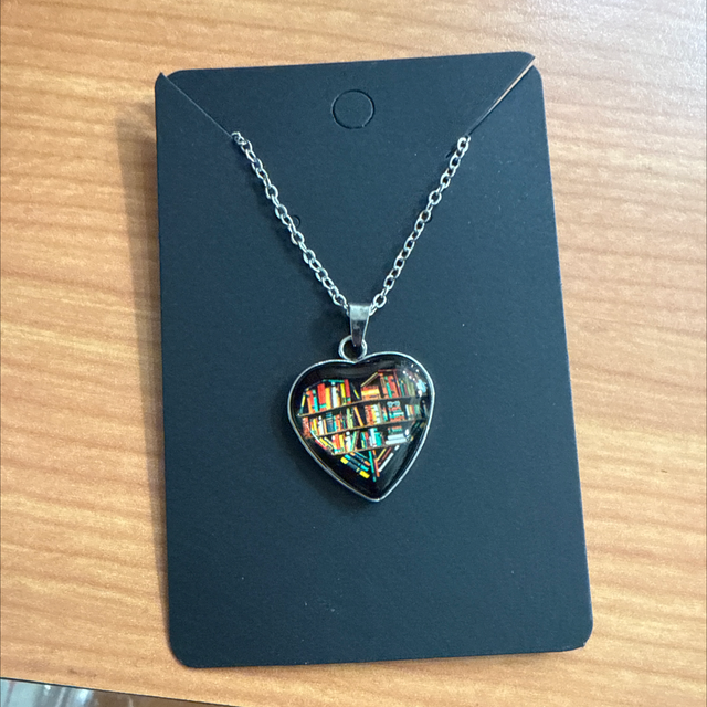Book heart necklace