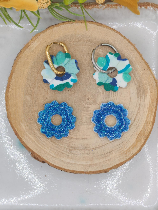 Fleur Leady blanc bleu réversible