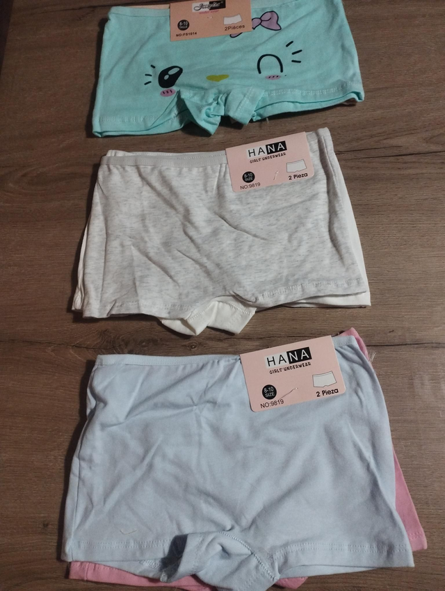 Lot de 6 Shortys filles 8 ans coton 