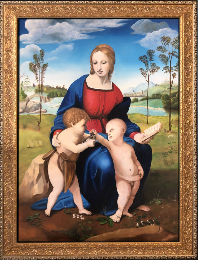 Copia da Raffaello, Madonna del Cardellino, olio su tavola 70 x 105 cm. (Daniele Poltronieri)