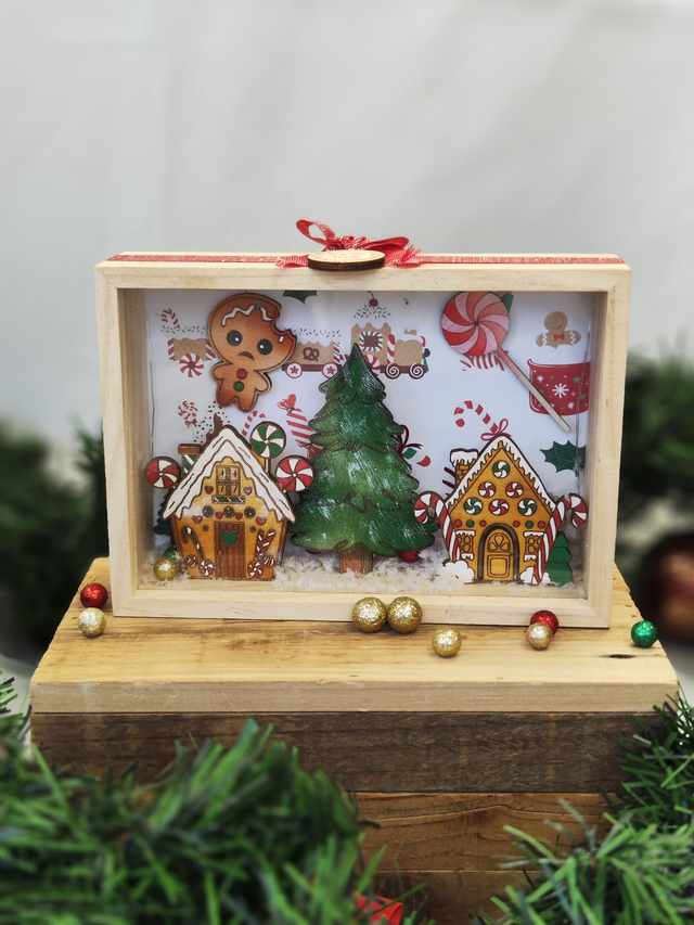 Mini scène de Noël dans sa boîte en bois