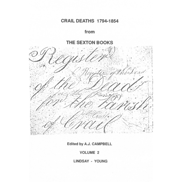 Crail, Fife Deaths, Volume 2, Lindsay-Young 1794-1854