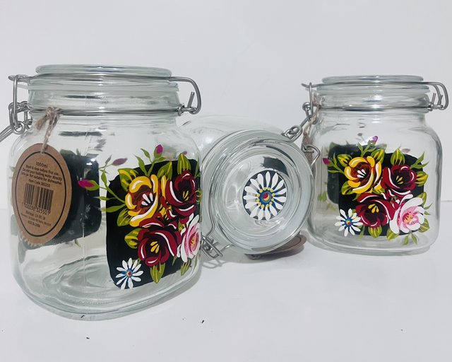 Hand Painted Canal Art Storage Jar