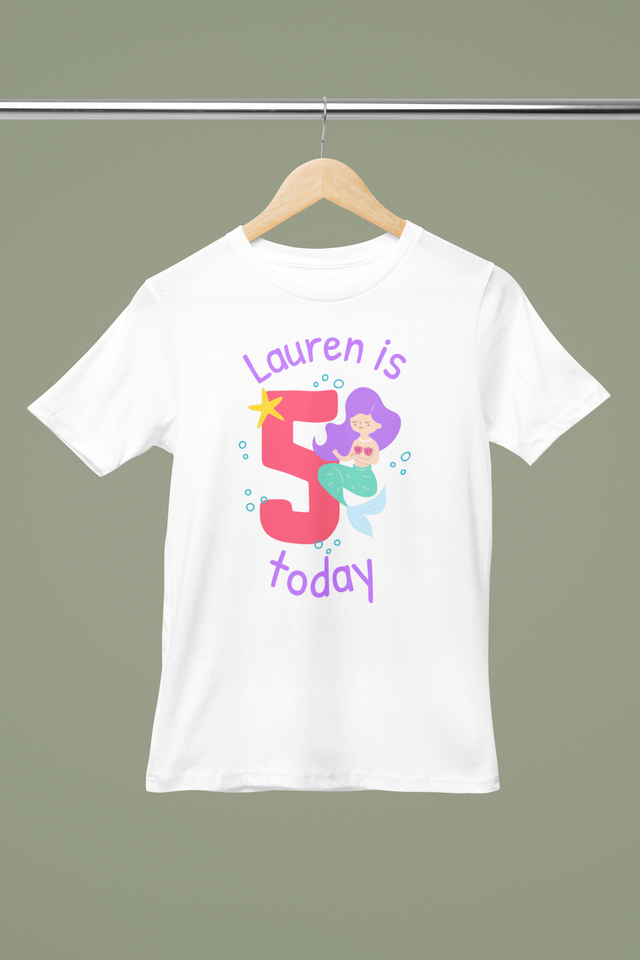 Personalised Birthday T-Shirt - Mermaid