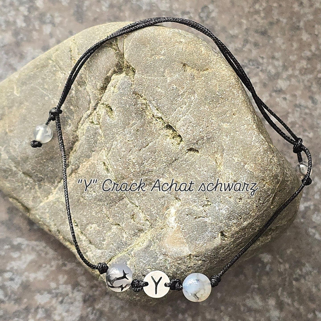 Initialen Armband "Y" Crack Achat schwarz 