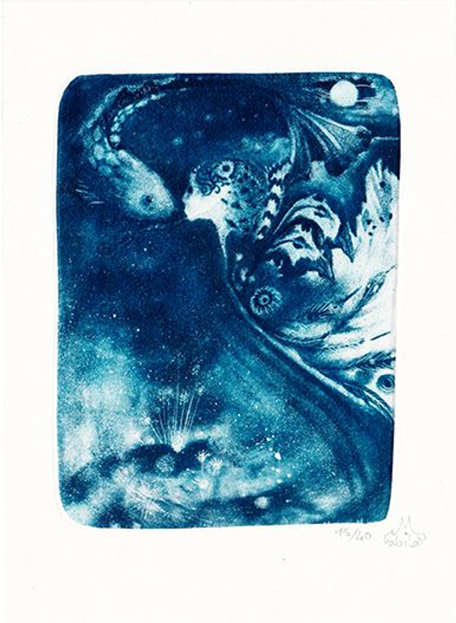 cyanotype Le baiser