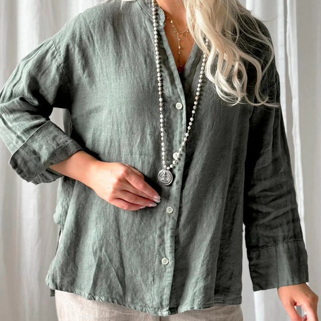 Margot linen shirt Camo