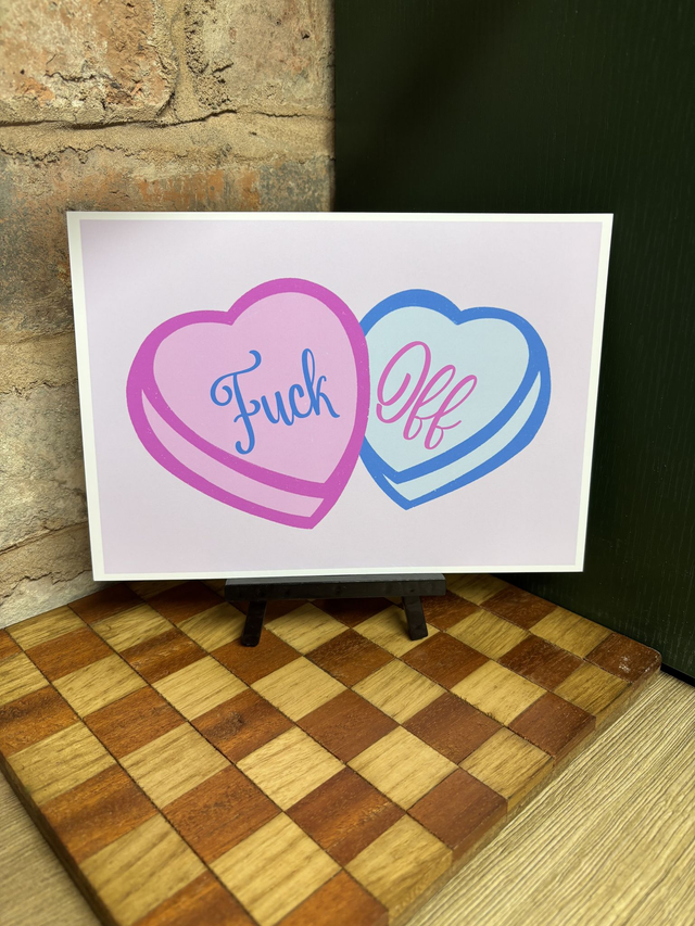 Fuck Off Love Hearts A5 Print 