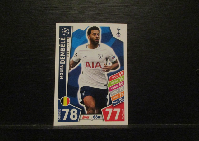 Mousa Dembele - UEFA Champions League Match Attax 2017/18 Original Trading Card #139