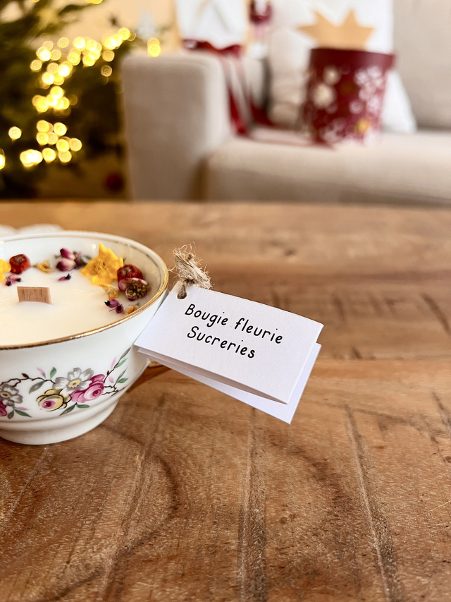 đ Bougie Sucreries - tasse Ă thĂ© "branche fleurie"