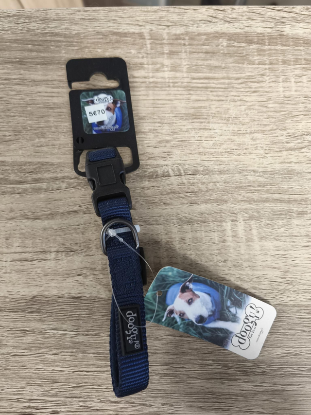 doogy collier classic bleu marine 23-32cm x 16mm