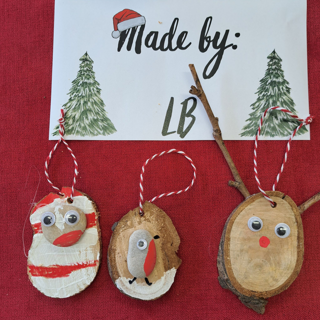 Handmade Christmas Baubles x3