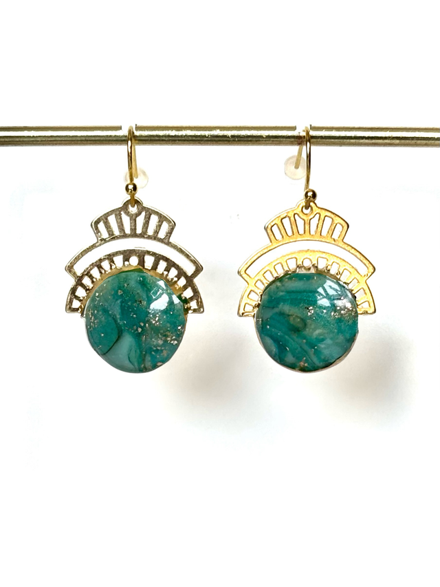 Boucles « Calice d’émeraude »