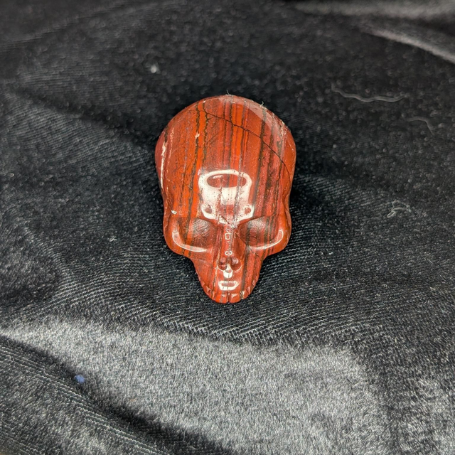 High Quality Hand-Carved Crystal Skull - 2" Red Snakeskin Jasper 