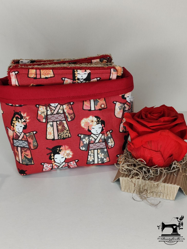 Lingettes lavables &quot;GEISHA&quot; Bordeaux