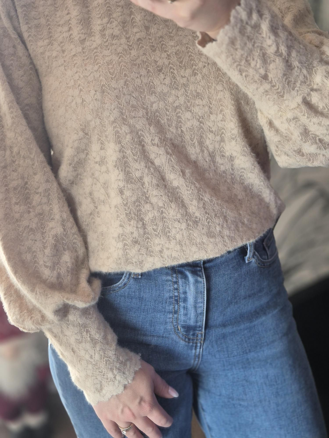 Blouse dentelle - Beige