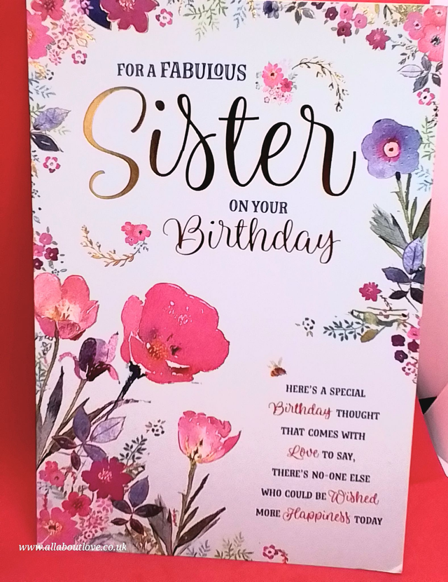 Sister Birthday Card Pretty Floral Design 
