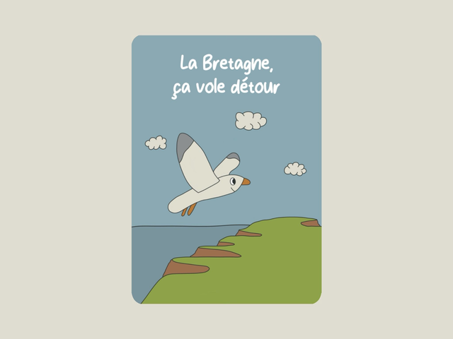 Carte postale &quot; La Bretagne, ça vole détour &quot;