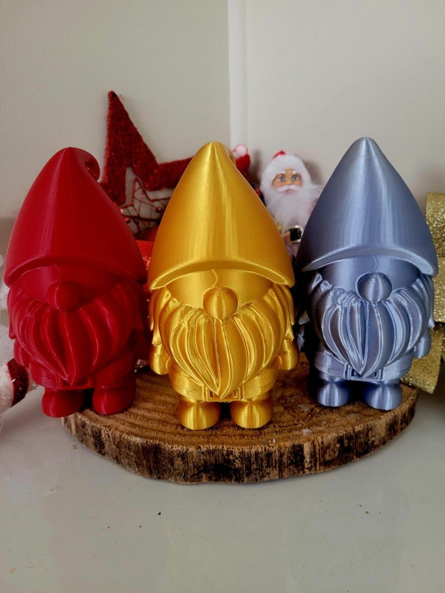 Trio de Gnomes de Noël en PLA  Impression 3D – 10 cm