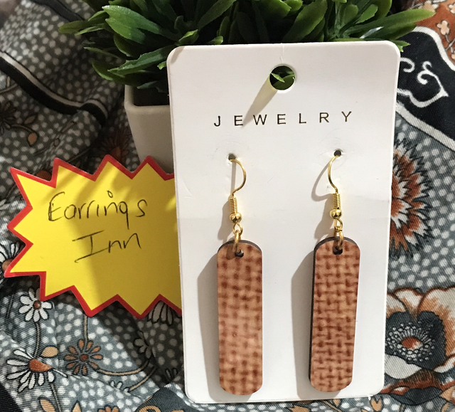 Brown Wood Dangling Earrings-MSDE90
