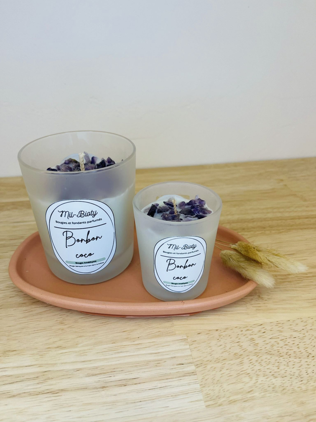 Bougie Améthyste : Bonbon coco