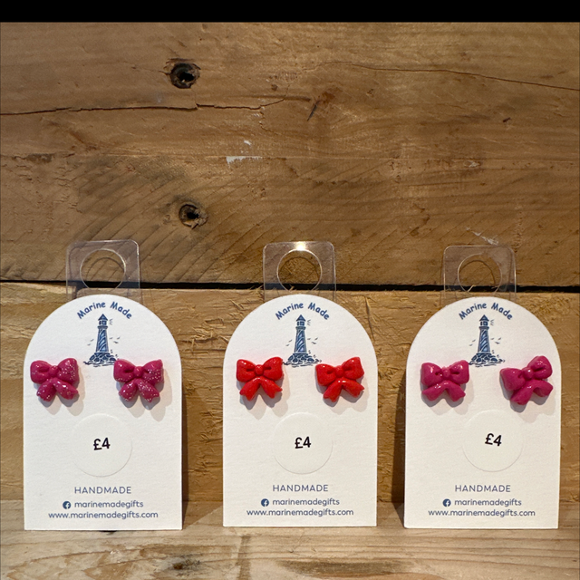 Bow Polymer Clay Earrings 