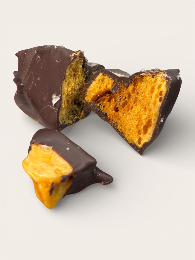 Honeycomb with 70% dark chocolate and salt