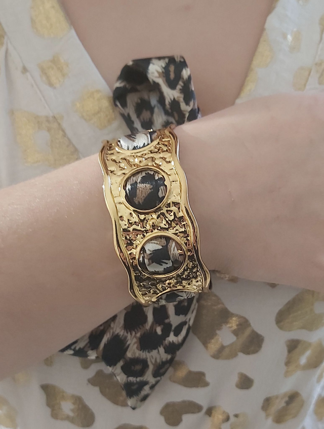 Bracelet foulard  léopard