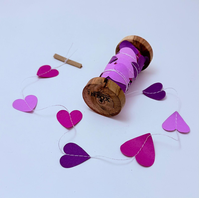 Papiergirlande Herzen pink 5m