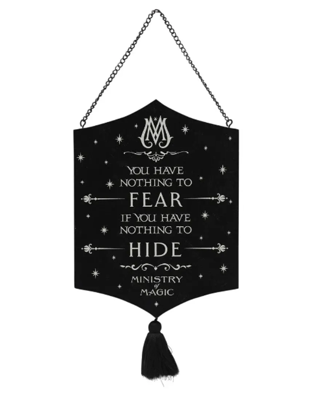 PLAQUE MINISTERE DE LA MAGIE DE WARNER BROS HARRY POTTER